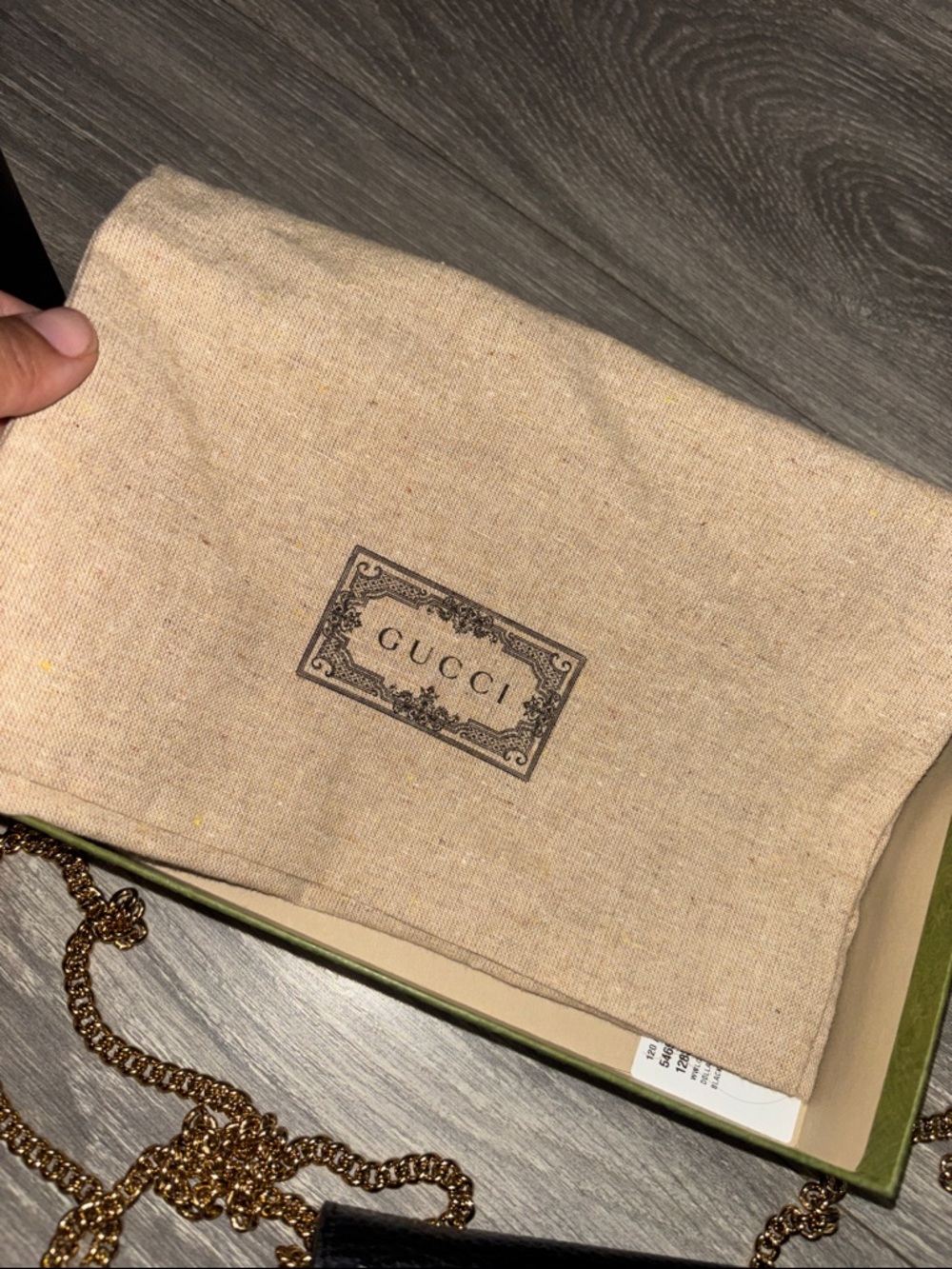 Gucci Black Leather & Beige GG Supreme Continental Wallet with Gold Double G - Picture 4 of 6